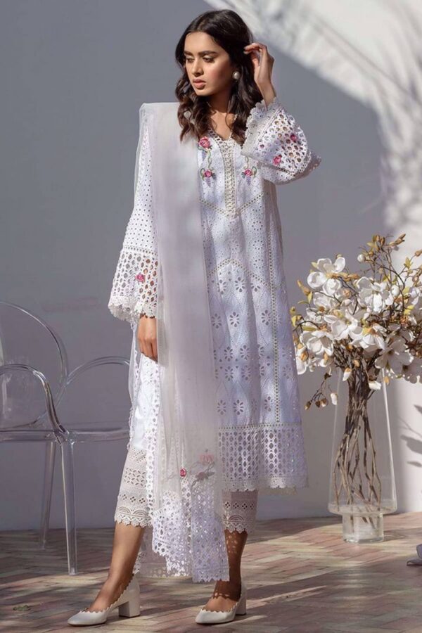 White Embroidered Lawn Suit